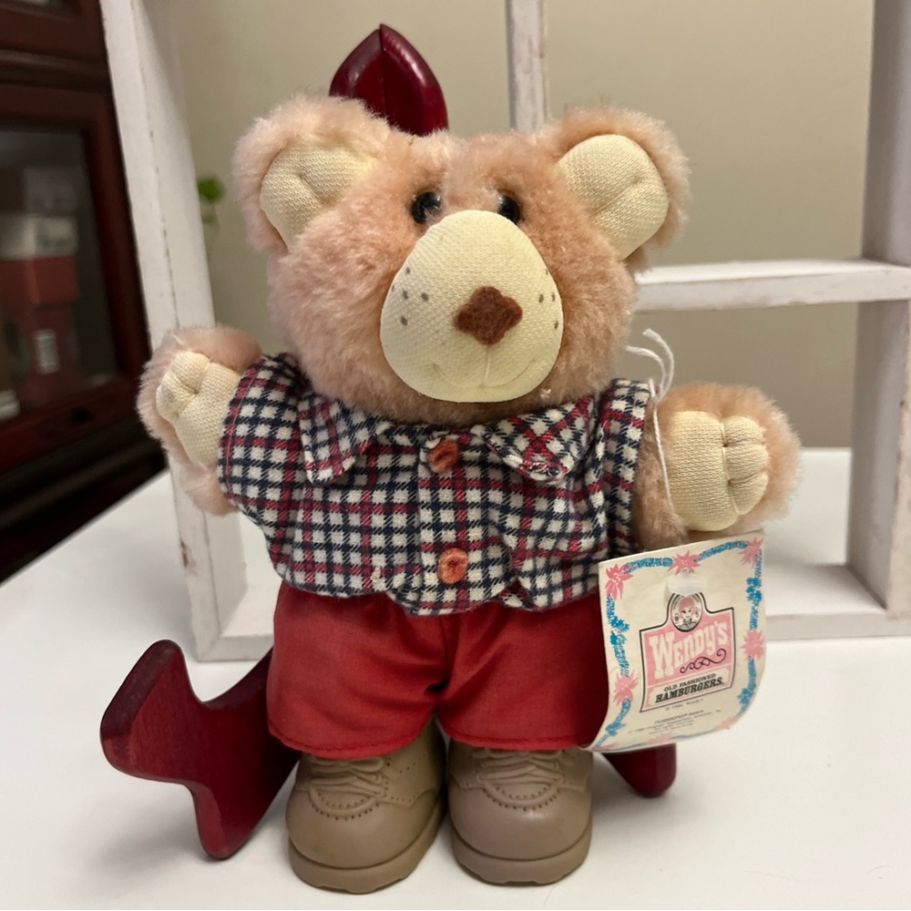 VTG Wendy’s Hamburger Mascot Bear with‎ Red and Brown Outfit